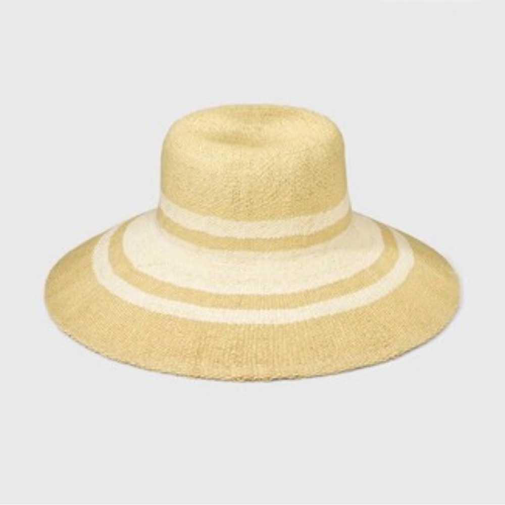 NWT a new day striped floppy cream hat